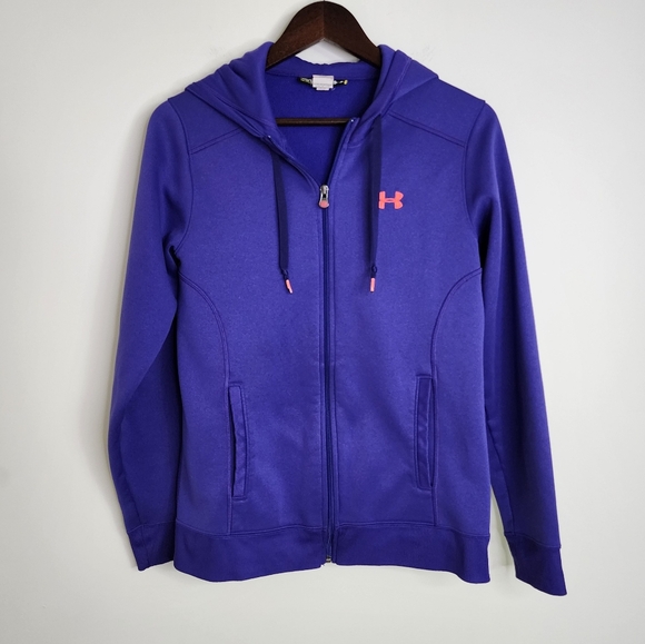 Under Armour Women's Purple Zip-Up Hoodie Sweater Medium Athleisure Casual Gorp - Picture 2 of 11
